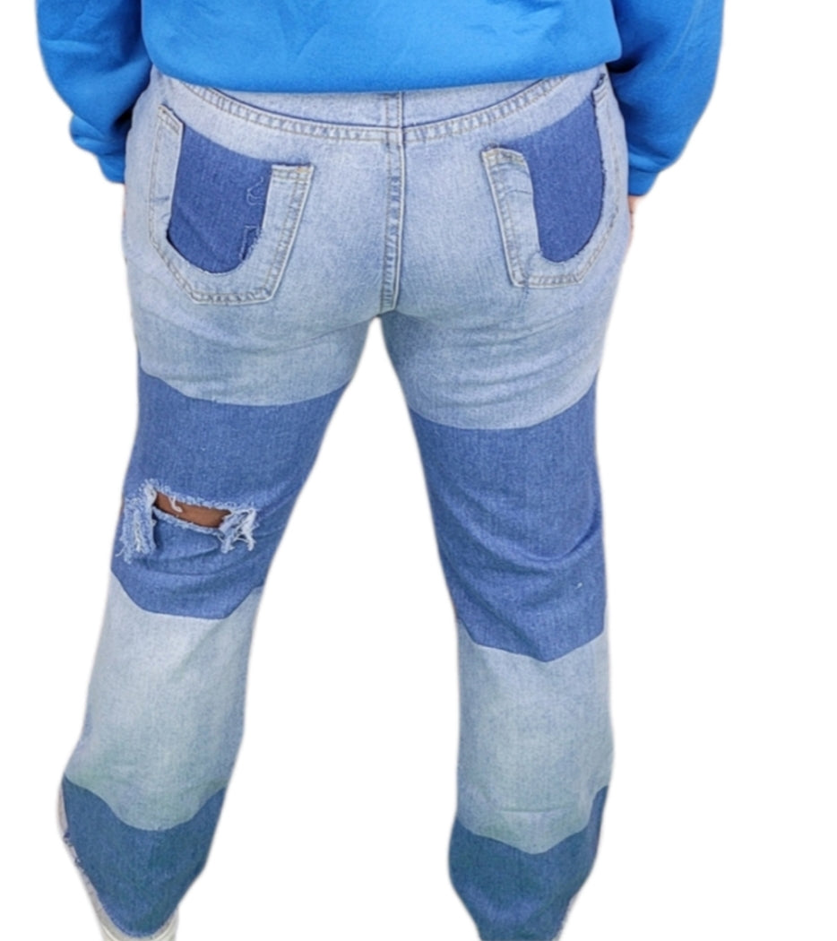 Denim Colorblock Jeans