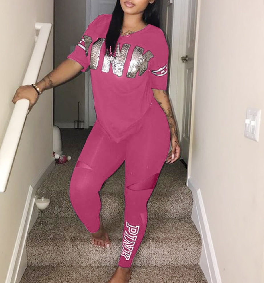 Pink 2pc Pant Set