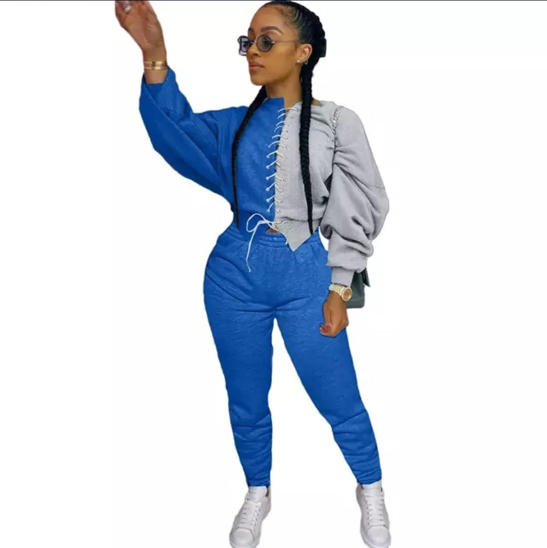 Front Tie Sweatsuit