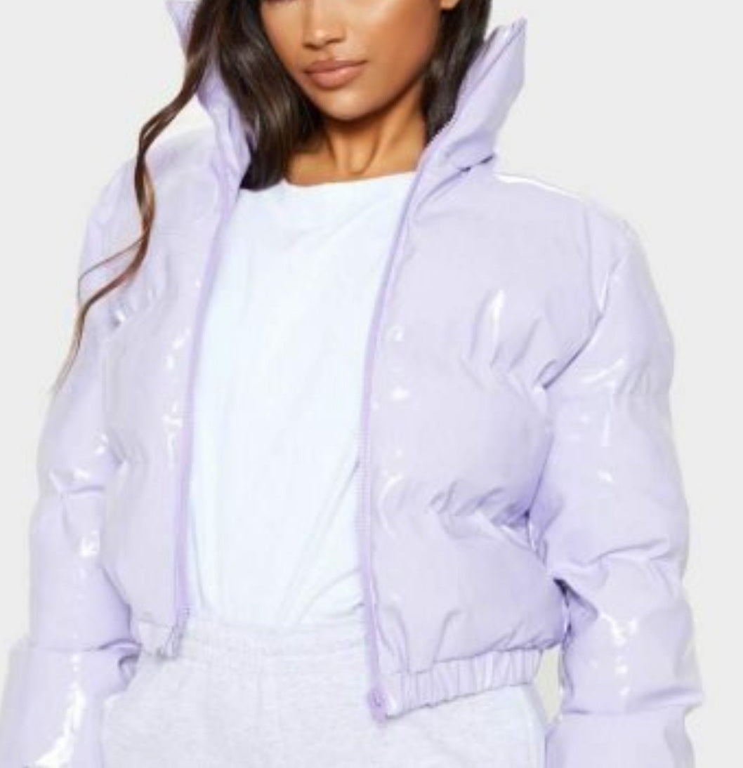 Shiny Metallic Puffer Coat