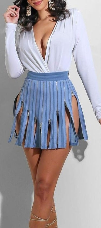 Multi Zip Skirt