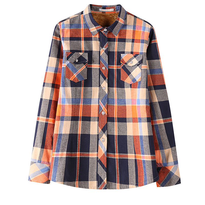 Plaid Fleece Long Sleeved Shirt