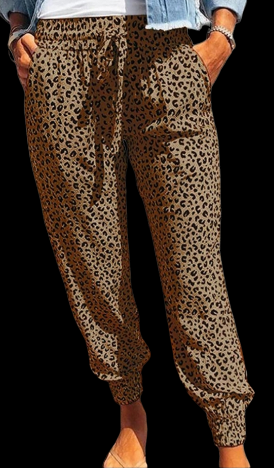 Brown Leopard Pants