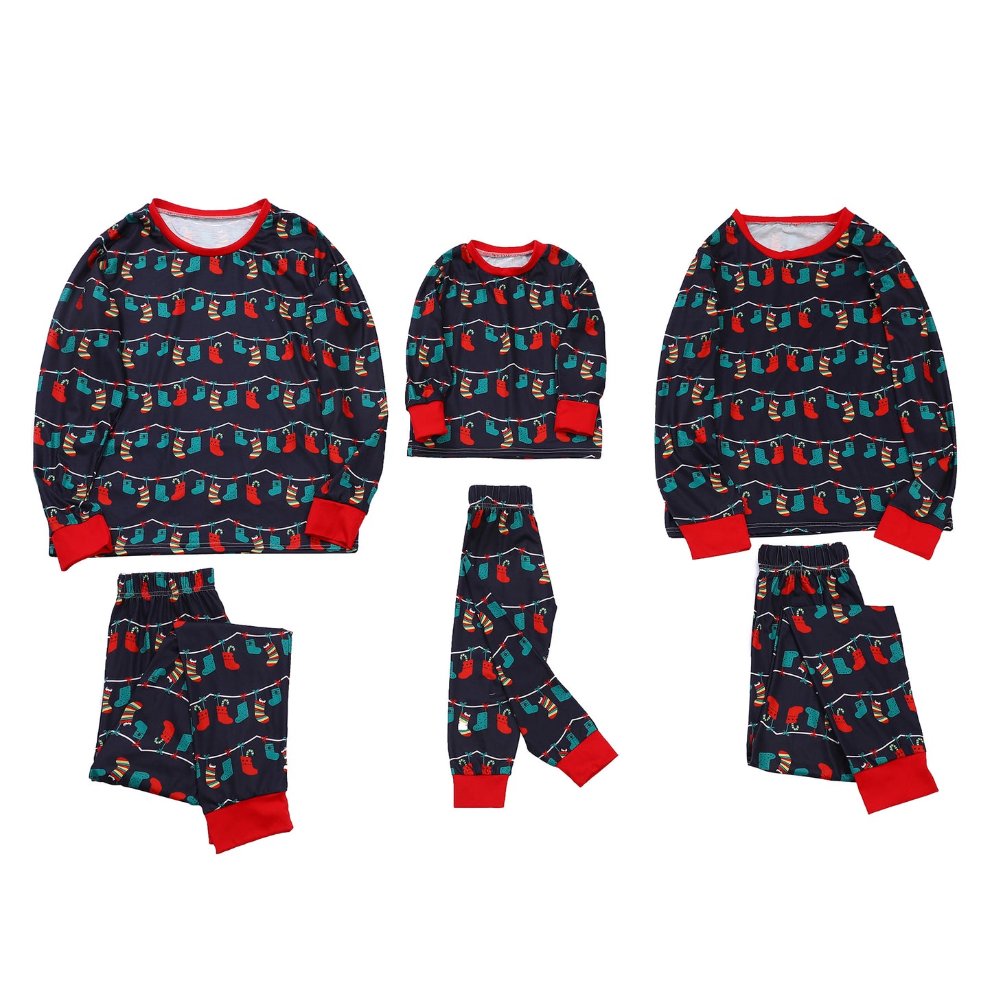 Family Christmas Stockings Ornament Pajamas 2pc Set