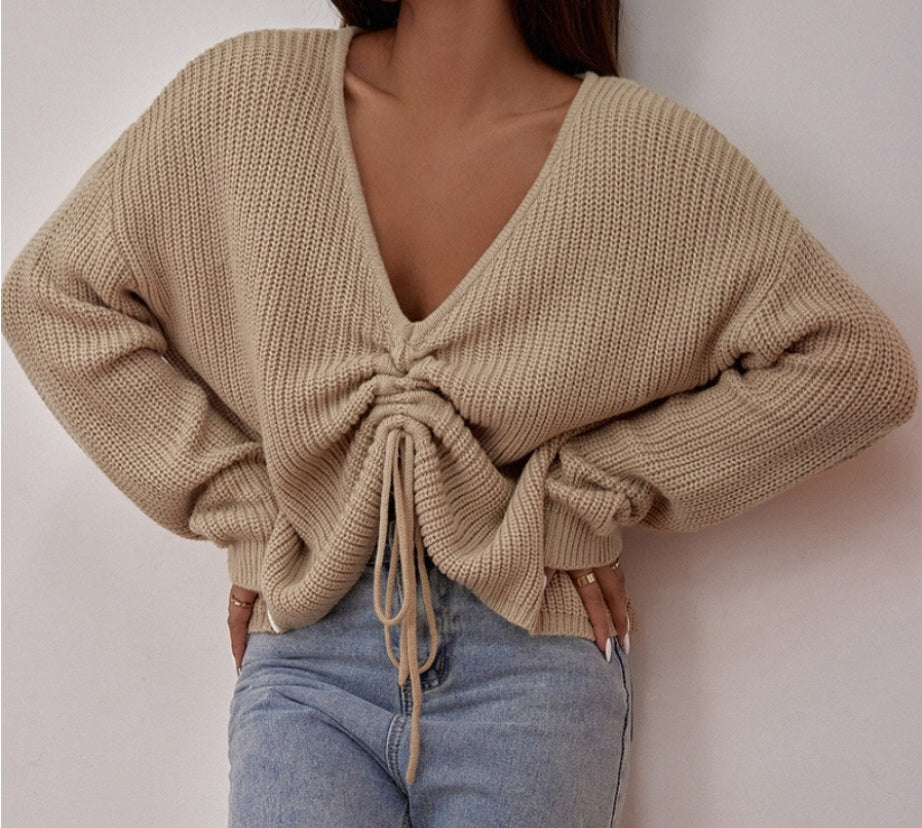 Stretch Knitted V-neck