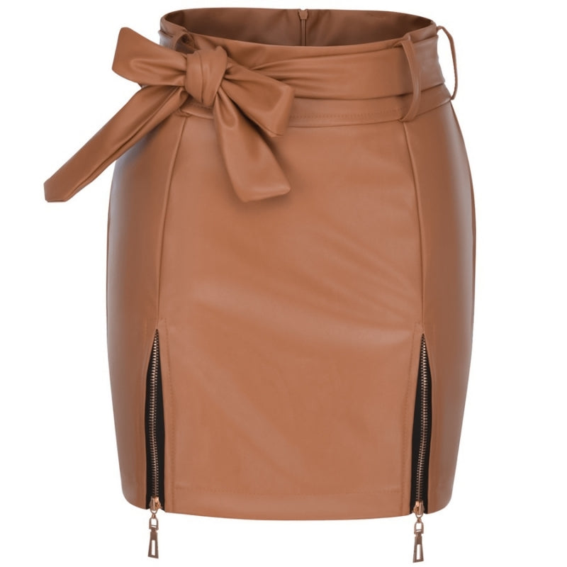 Zip Up Skirt with Belt