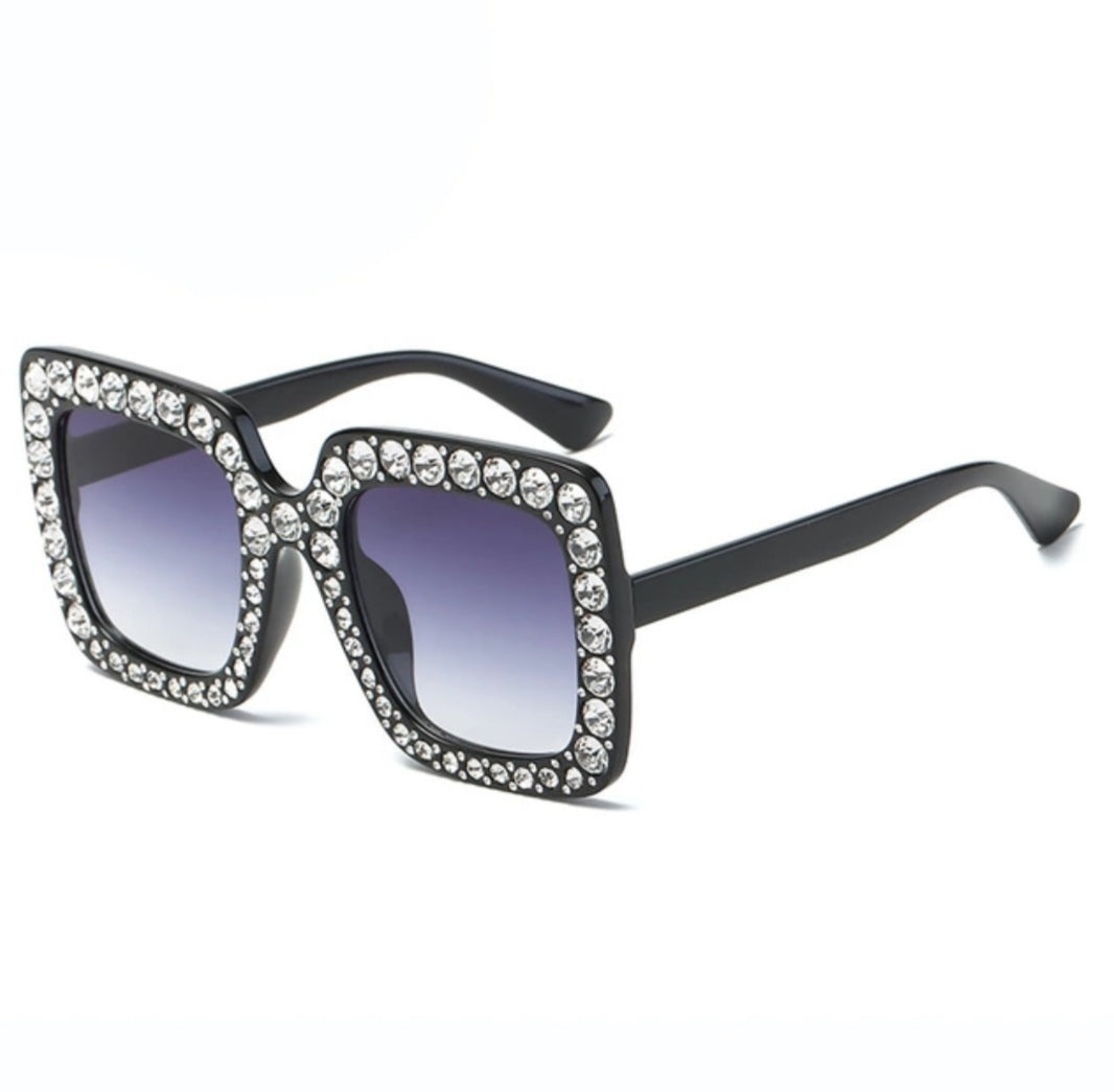 Big Frame Rhinestone Sunglasses