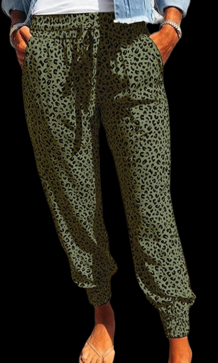 Gray Leopard Pants