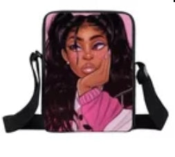 Black Girl Mini Messenger Bag Pink