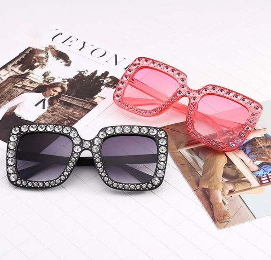 Big Frame Rhinestone Sunglasses