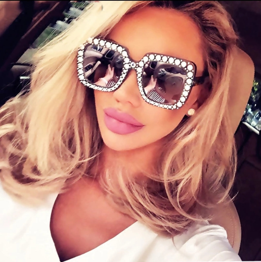 Big Frame Rhinestone Sunglasses