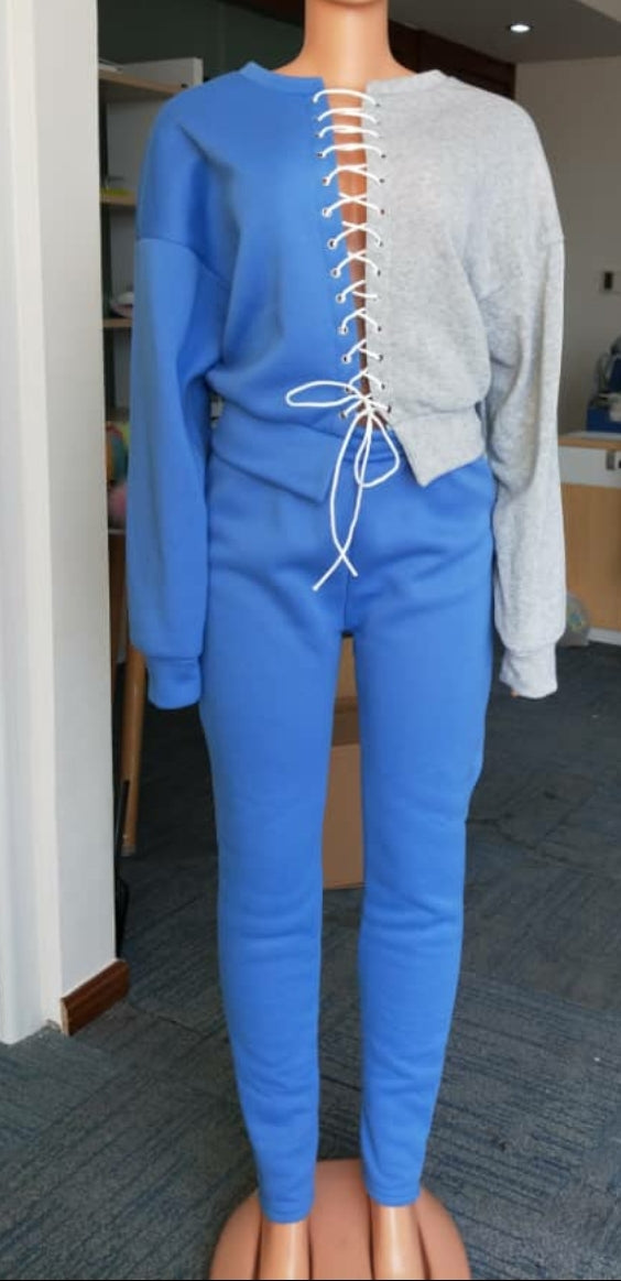 Front Tie Sweatsuit