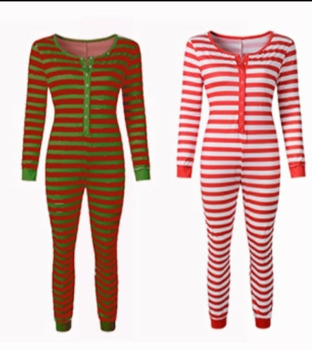 Striped Christmas Onesie Pjs