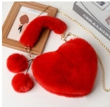 Heart Faux Fur Purse