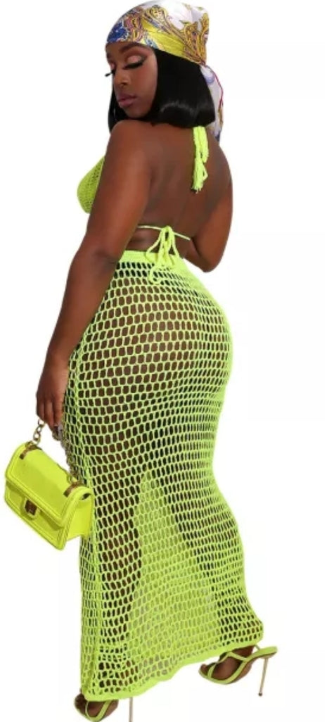 Halter Top and Skirt Crochet Cover-Up