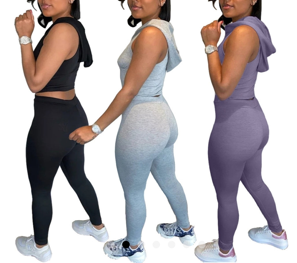 Zipper Vest & Pant 2pc Set