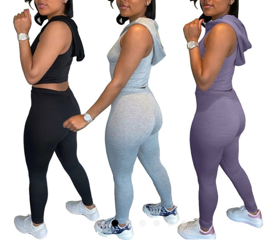 Zipper Vest & Pant 2pc Set