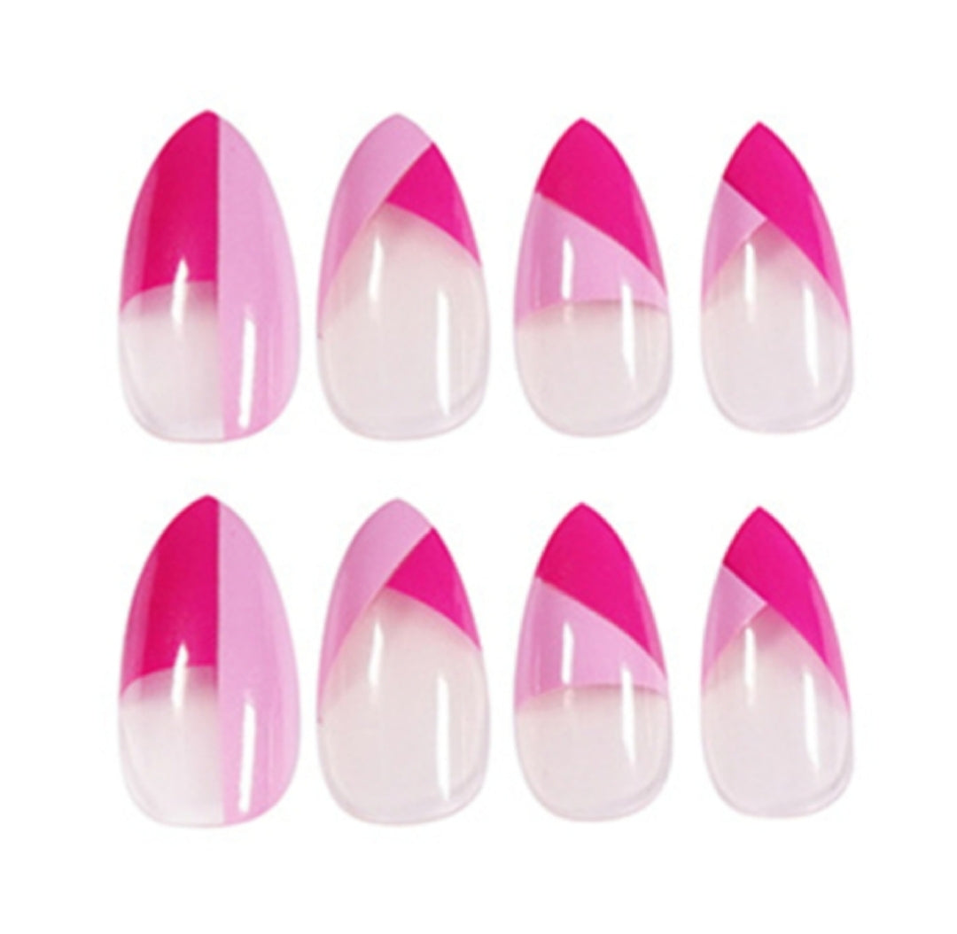 Pink Abstract Press On Nails