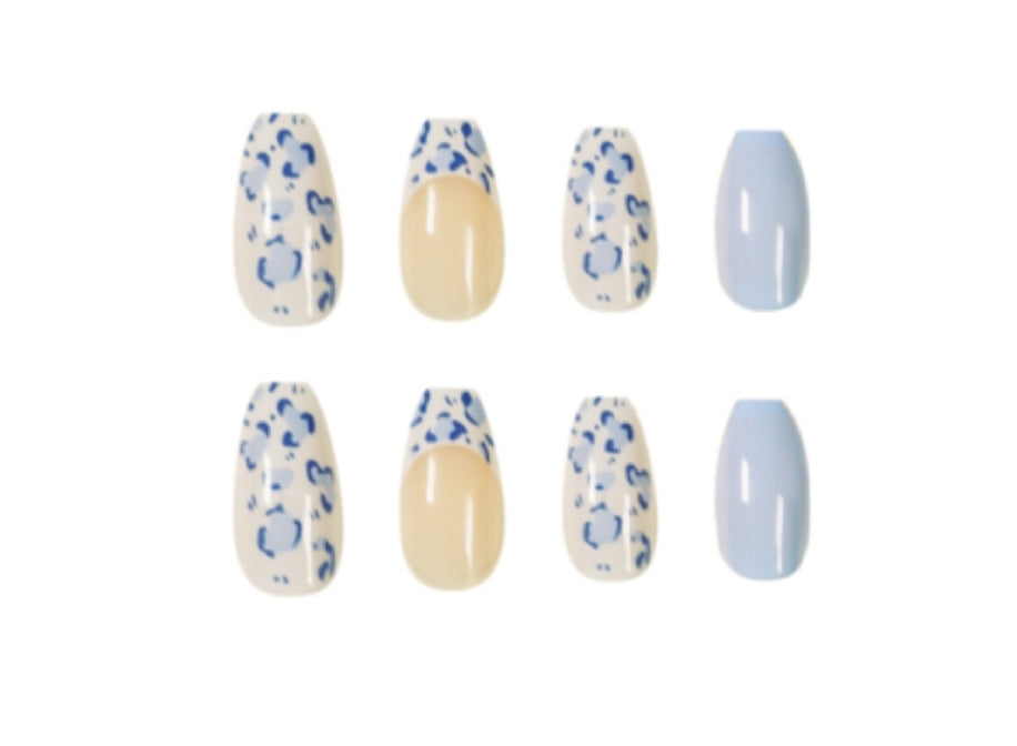 Blue Mog Press On Nails