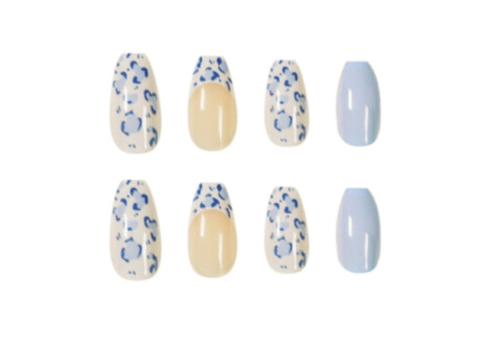 Blue Mog Press On Nails