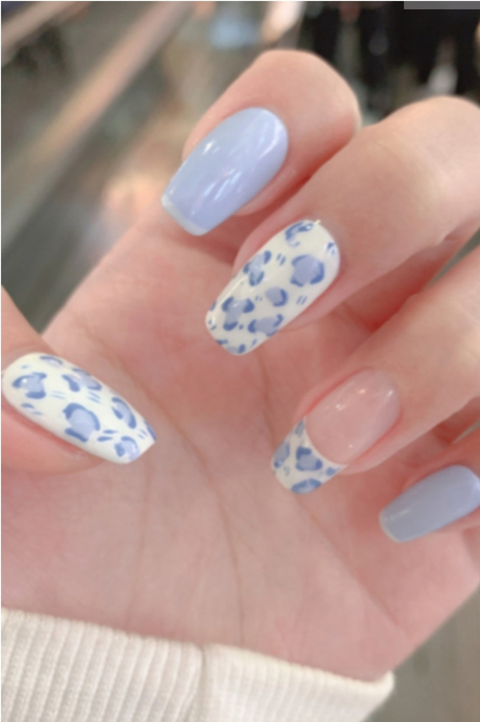 Blue Mog Press On Nails