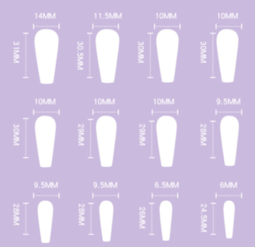 Blue Rhinestone Press On Nails